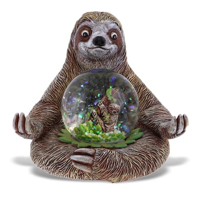 CoTa Global Sloth Snow Globe Realistic Animal with Sparkling Glitter - 45mm