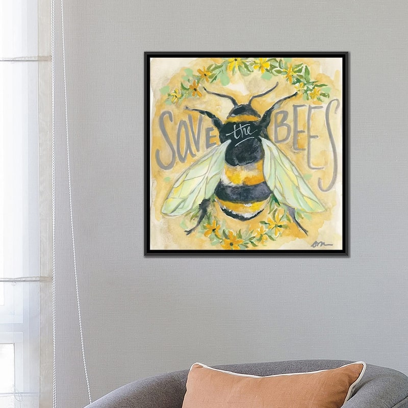 iCanvas "Save The Bees" by Jessica Mingo Framed Canvas Print