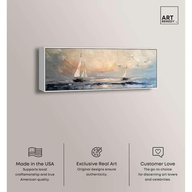 Early Sail Panoramic Canvas by Art Remedy