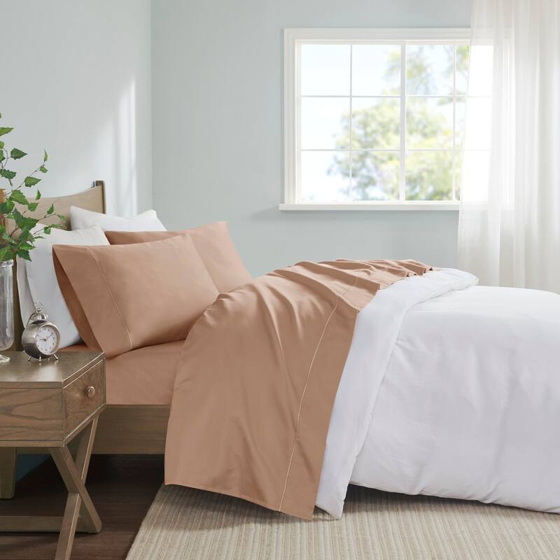 Madison Park 600 Thread Count Pima Cotton Sheet Set - Split King - Rose Gold