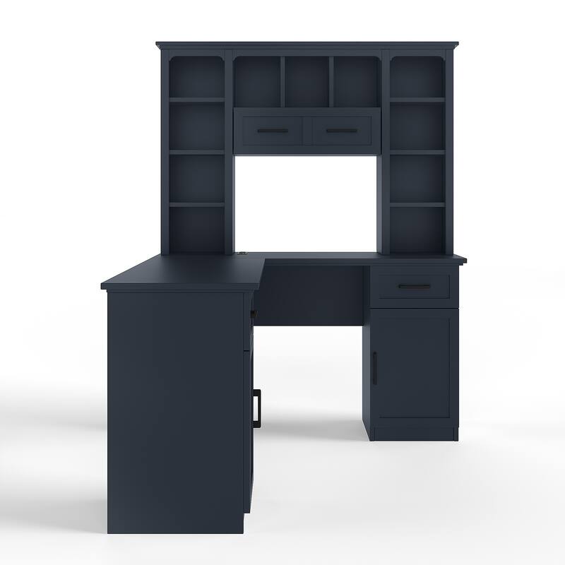 L-Shaped 59" Height Adjustable Electric Standing Desk, Sit and Stand Up Computer Desk For Home Office rustic