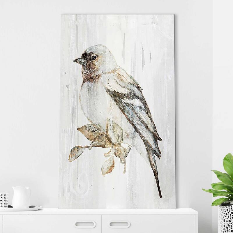 "Eco Bird on Wood I" Print on Canvas