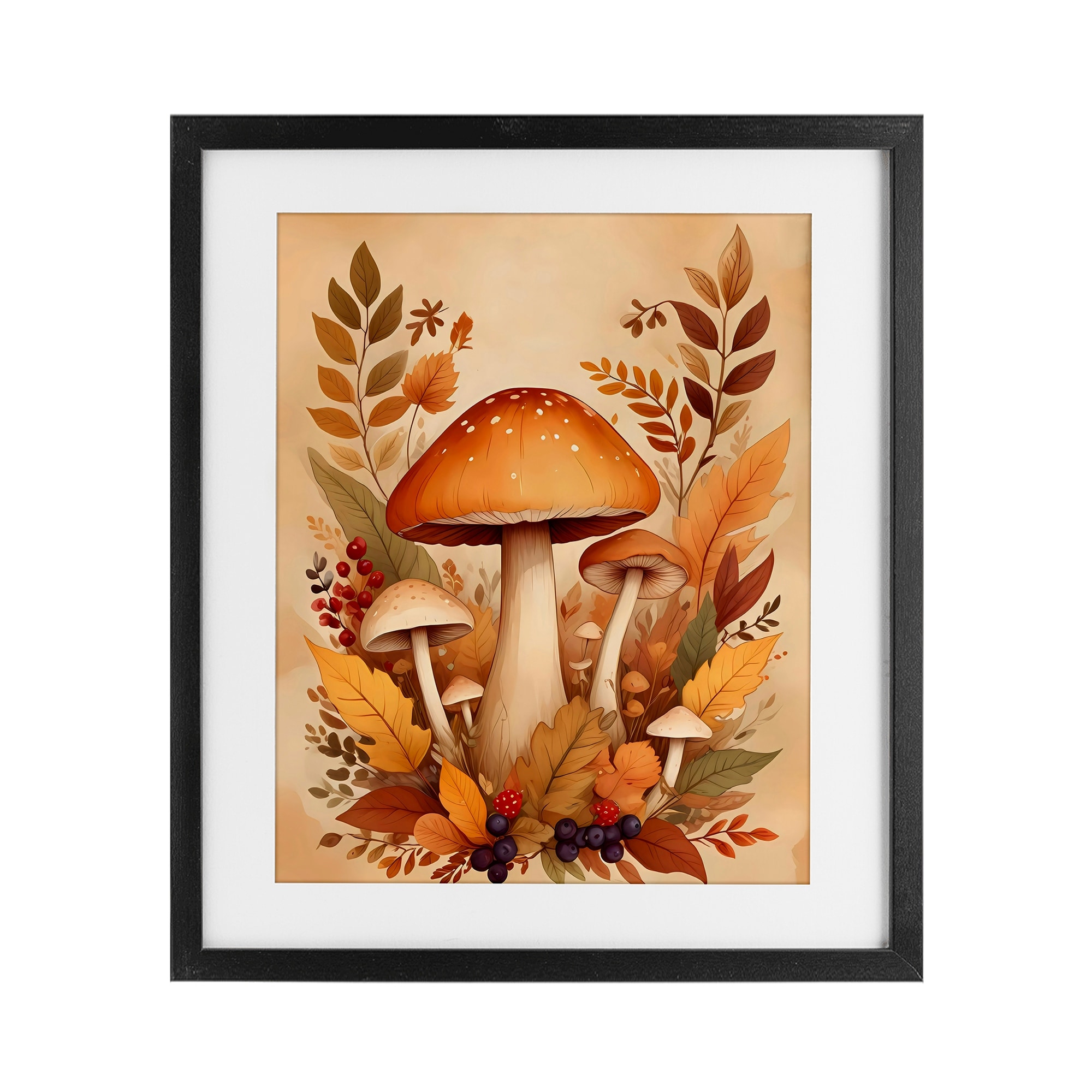 Stupell Autumn Mushrooms Bundle Under Glass Framed Design By Creative Studio