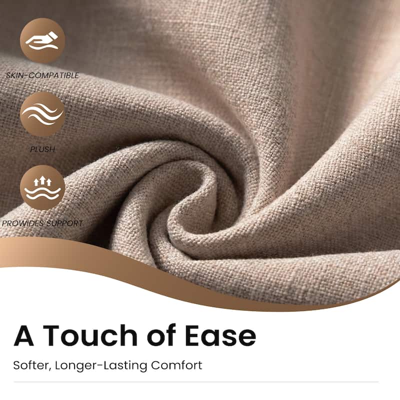 Open Back Upholstered Wood Frame Dining Chair Fabric Seat