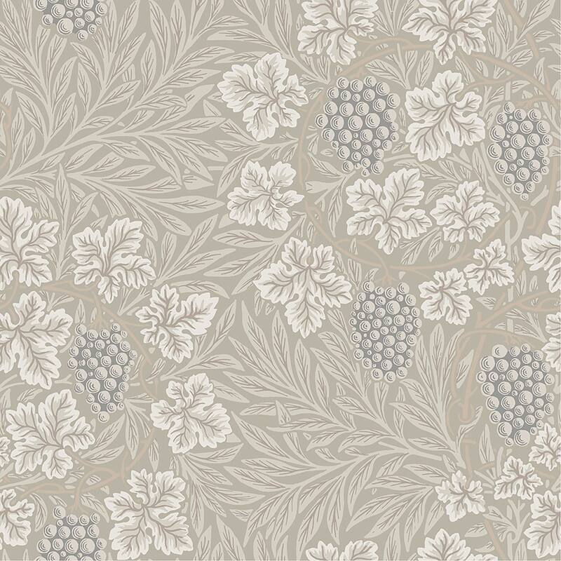 A-Street Prints Vine Light Grey Woodland Fruits Wallpaper