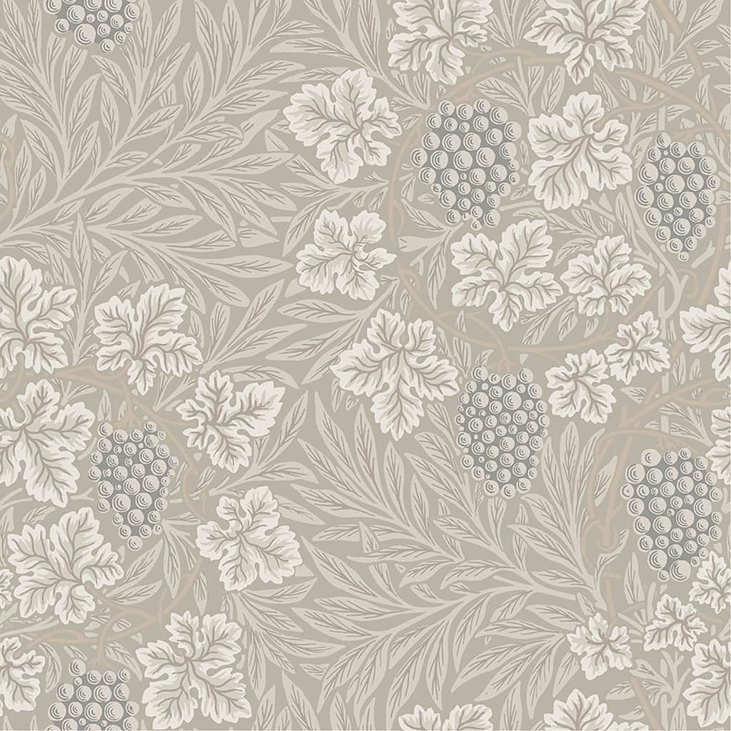 A-Street Prints Vine Light Grey Woodland Fruits Wallpaper