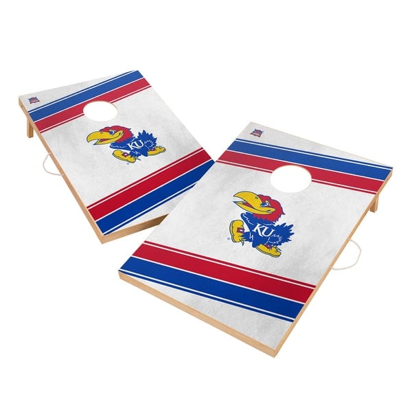 slide 2 of 5, Kansas Jayhawks Regulation 2x4 Cornhole Set