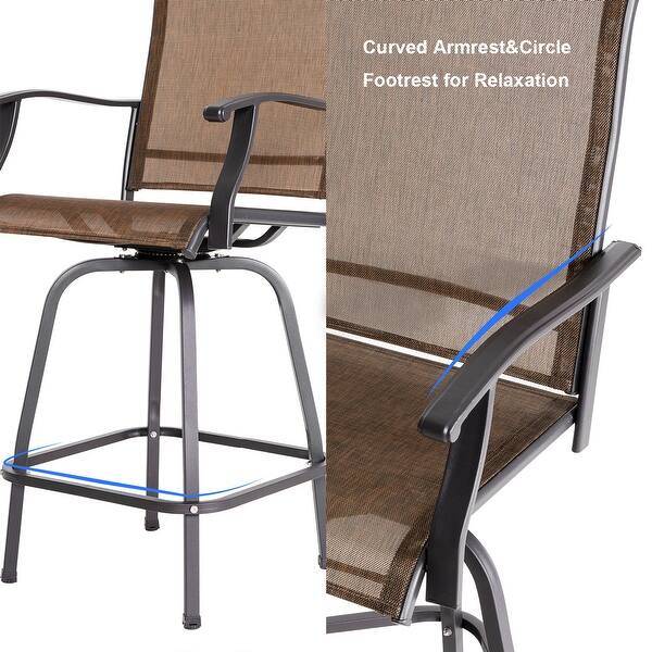 Shop Nuu Garden Patio Furniture Iron 3 Piece Bar Set Overstock 32083638