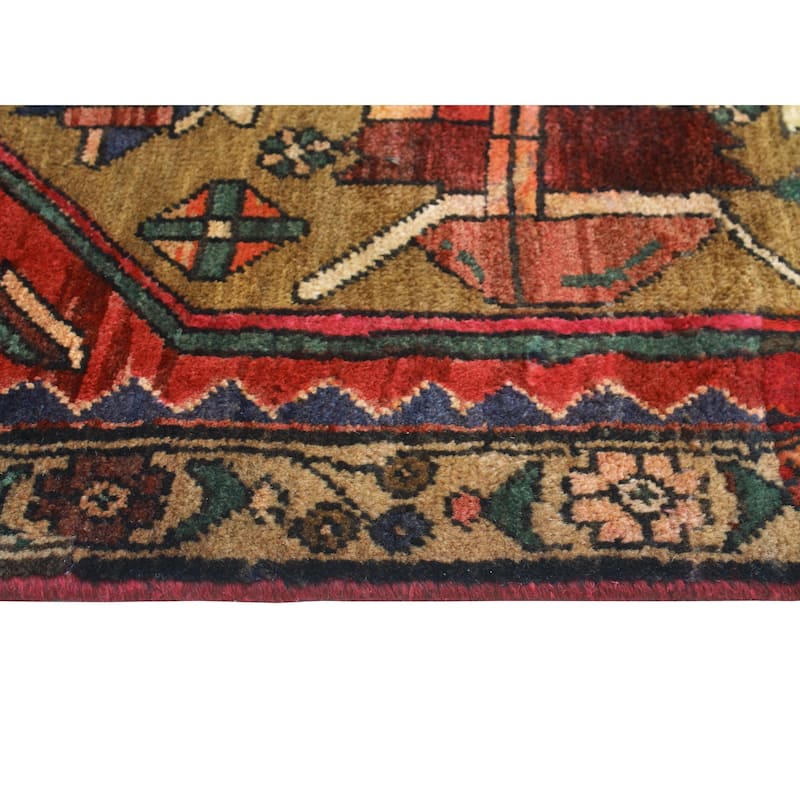 Fine Vintage Distressed Ghani Red/Brown Runner - 2'11" x 7'3"