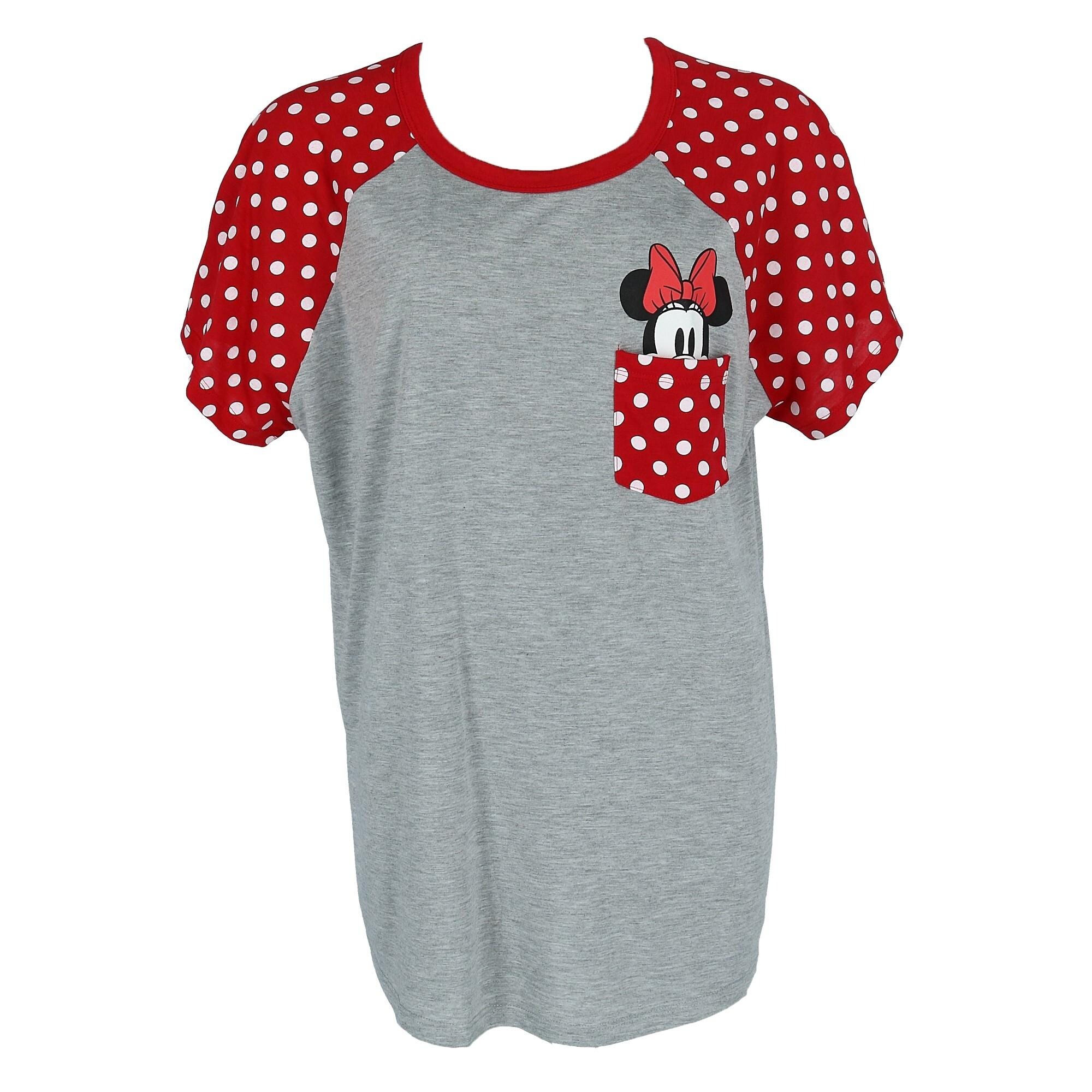 Shop Disney Women S Plus Size Minnie Mickey Peeking Pocket Tee