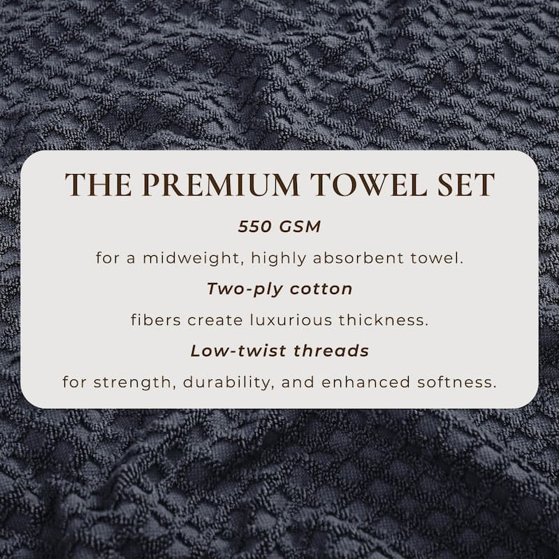 Linery & Co. Cotton Diamond Waffle Texture Bath Towels