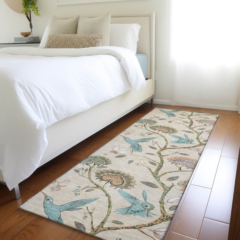 Premium Washable Super Soft Hummingbird Garden Mayfield Rug - Multi - 2' 3" x 7' 6" - Runner
