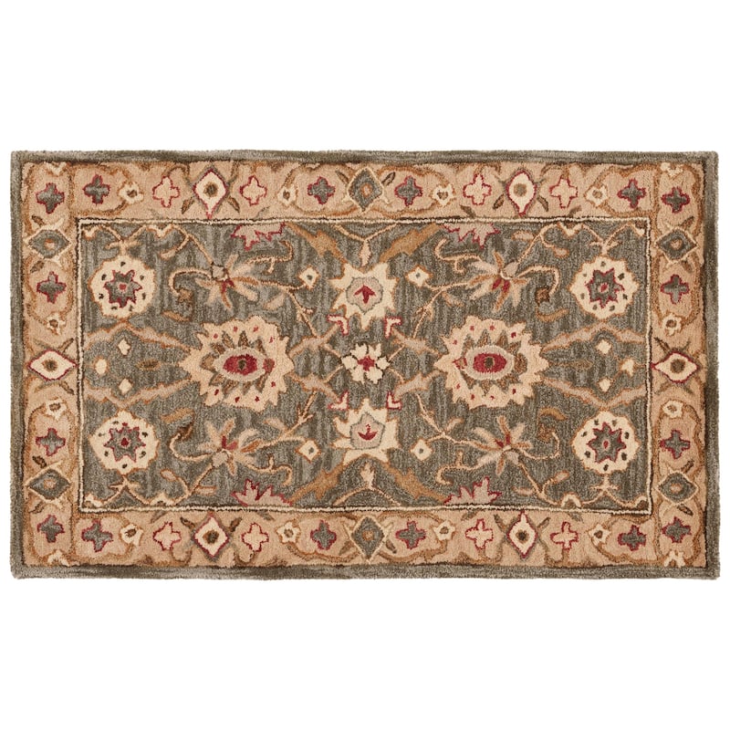 SAFAVIEH Handmade Anatolia Ylvije Traditional Oriental Hand-spun Wool Rug - 3' x 5' - Brown/Ivory