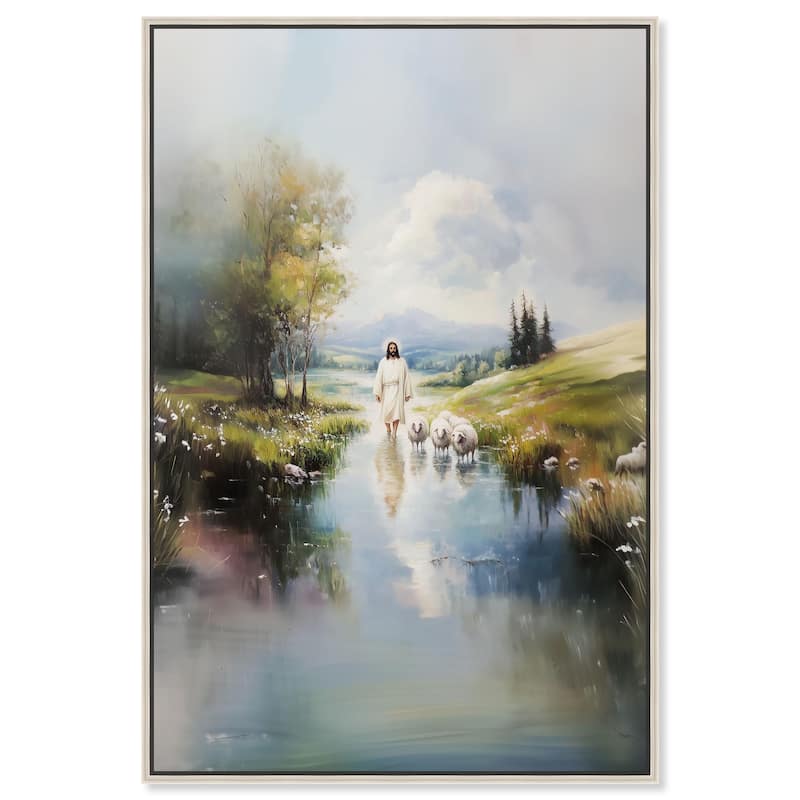 Caretaker's Calm Crossing II Canvas by Art Remedy - Silver - 24" x 36"