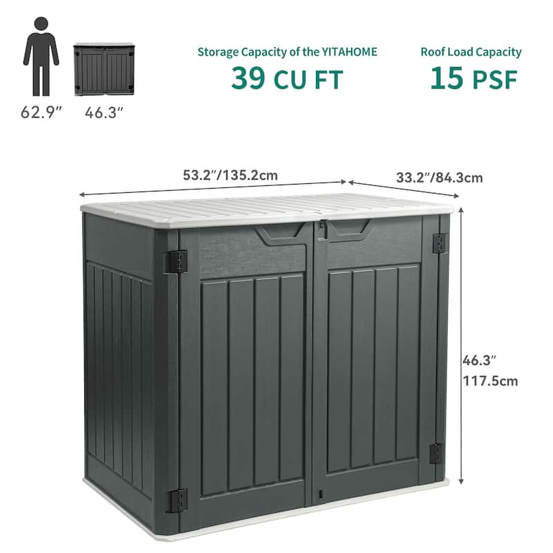 Moasis 4.45 ft. W x 2.75 ft. D Resin Horizontal Storage Shed