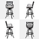 preview thumbnail 51 of 77, Outdoor Patio Bar Stools Aluminum Swivel Bar Chair with Sunbrella Cushion - 21.7 in W x 16.5 in D x 46 in H