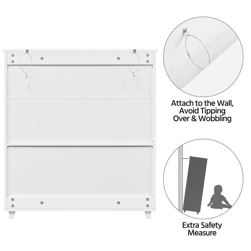 Yaheetech 4 Tier Shoe Storage Cabinet 1 Drawer Closed Adjustable Shoes Rack - 31 x 15 x 34'' (L x W x H)