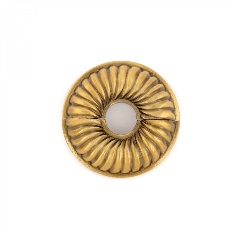 Gold Aluminum Radiator Flange 1/2" (IPS) 0.8" ID - 3.13" OD Escutcheon Plate Pipe Collar Covers Renovators Supply