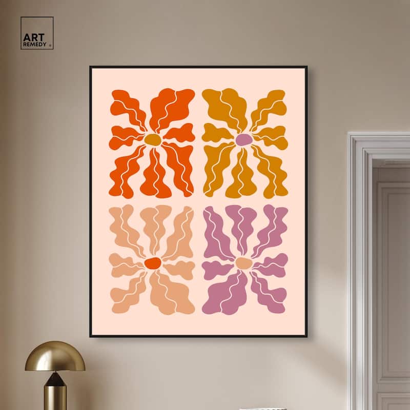 Four Flowers Poster Canvas by Art Remedy