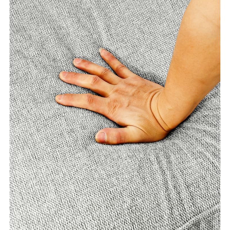 Roomfitters Chesterfield Tufted Linen Upholstered 3-Seater Sofa with Scrolled Arms and Nailhead Trim