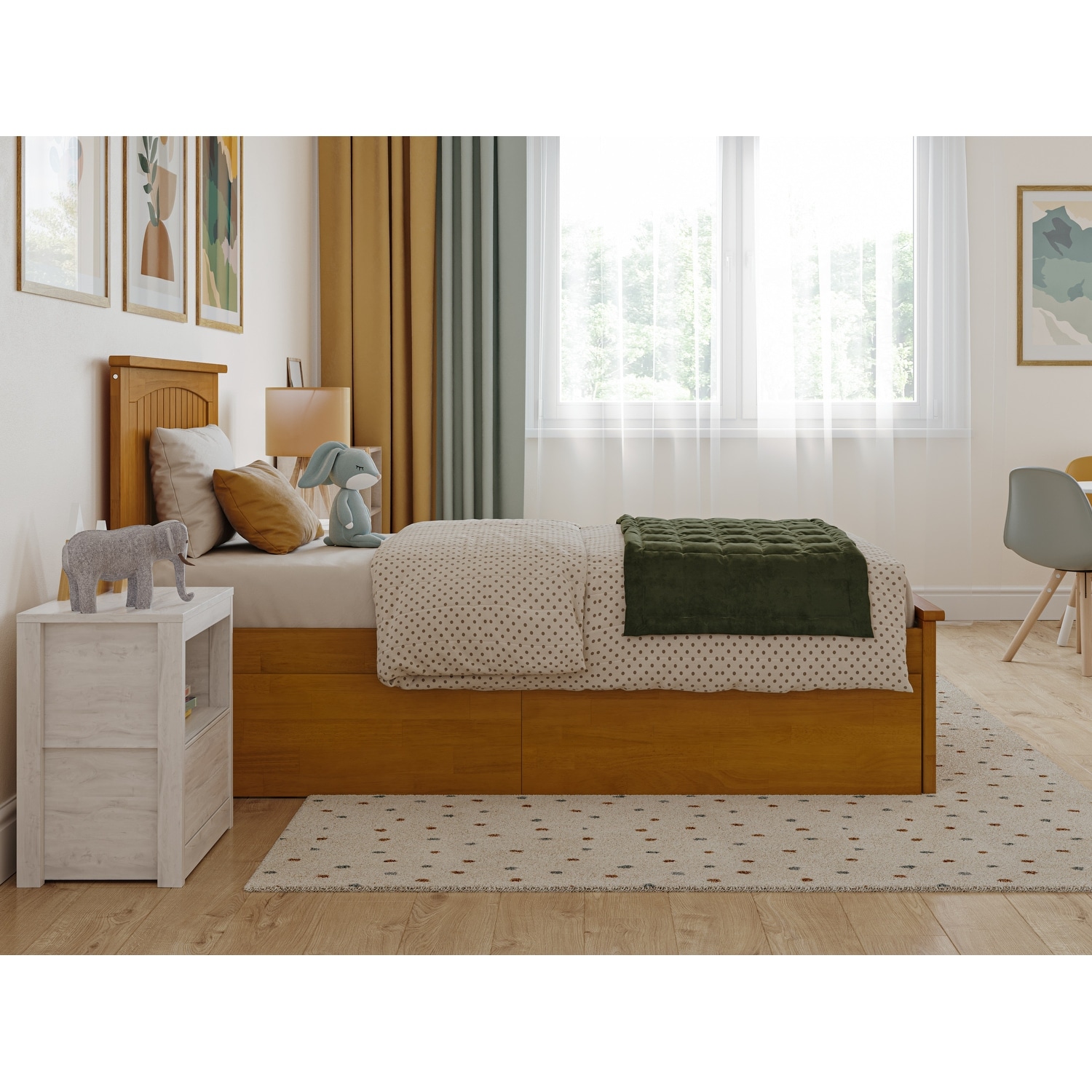 AFI Nantucket Platform Bed with Matching Footboard & Storage-image