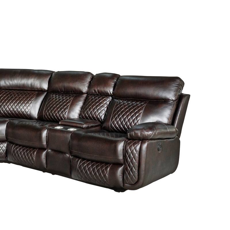 Infinity 3 Piece Transitional Faux Curved Living Room Reclining Sectional