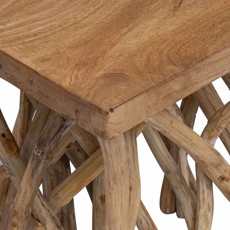 vidaXL Log Coffee Table 15.7"x15.7"x15.7" Solid Wood - 15.7" x 15.7" x 15.7"