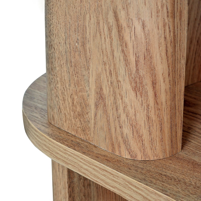 Studio London Low and Tall Oak Wood Effect Bookcase with Compact 2-Shelf Design