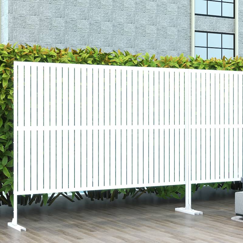 Metal Privacy Screen Wall Decoration Free Standing-6.3 ft. H X 4 ft. W