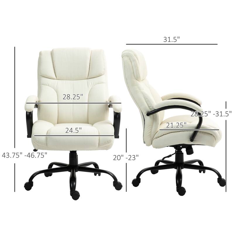 Vinsetto 500lbs Big and Tall Office Chair with Wide Seat, Executive Computer Chair with Adjustable Height