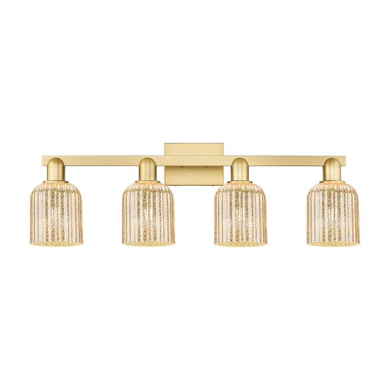 Innovations Lighting 716-4W-11-32 Bridal Veil Vanity Bridal Veil 4 - Satin Gold / Mercury