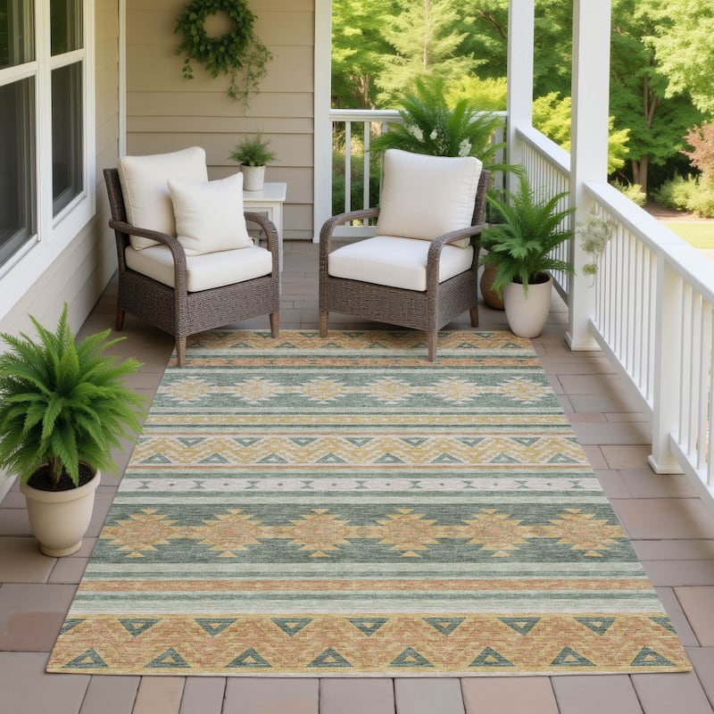 Machine Washable Indoor/ Outdoor Global Heston Chantille Rug