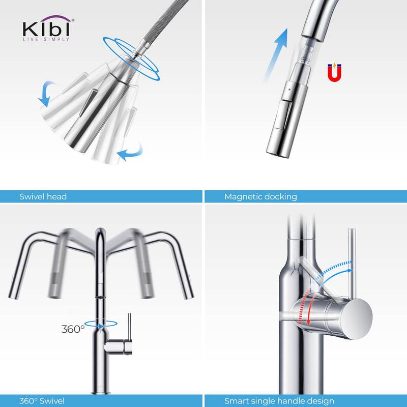 Brass High Arc Single Lever Kitchen Faucet with Pull Down Sprayer