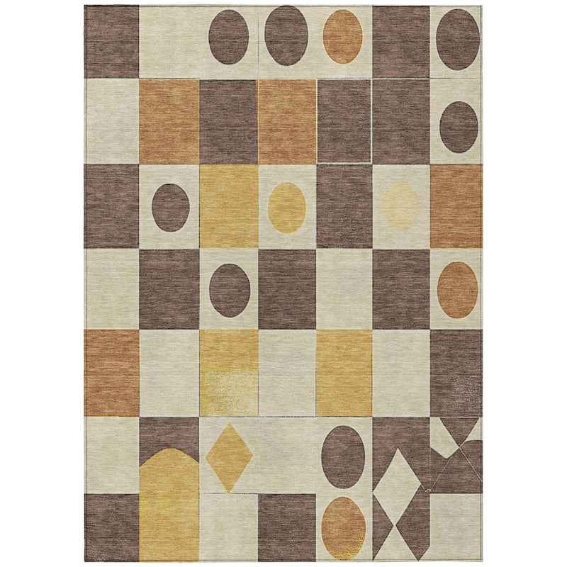 Machine Washable Indoor/Outdoor Casual Contemporary Chantille Rug