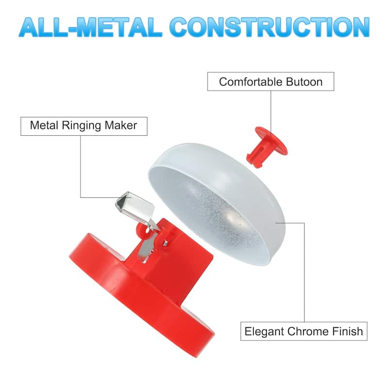 2 Pcs Desk Call Bell 2.5" Diameter with Metal Anti-Rust Construction - 2.52 x 1.73 inch (Dia*H)