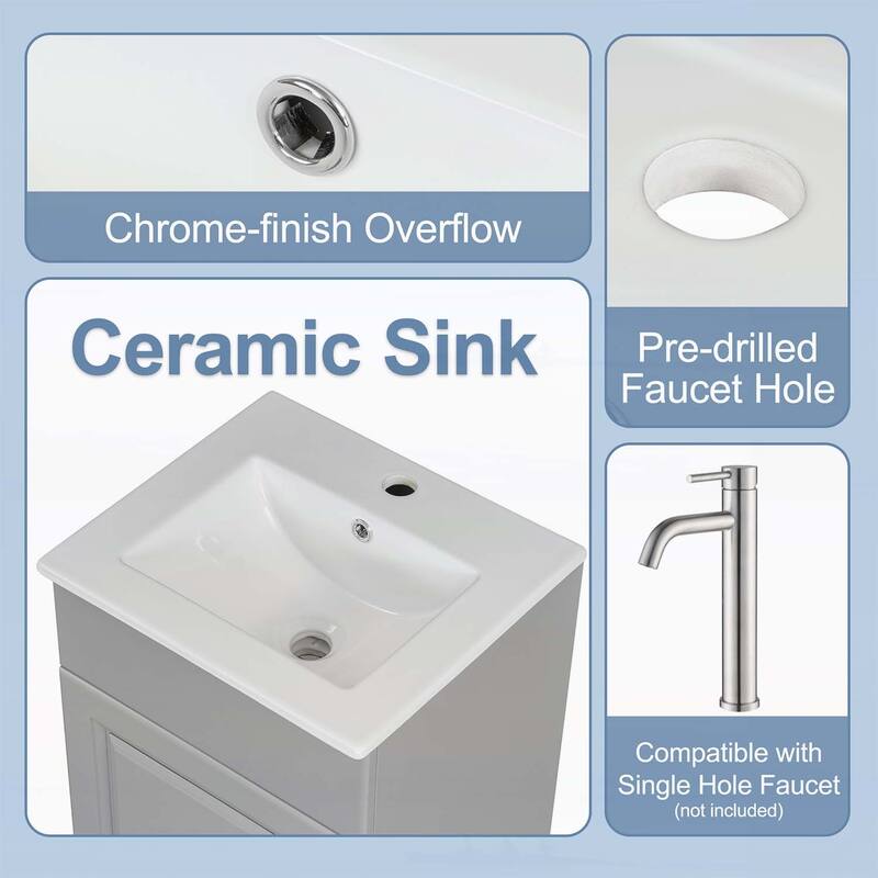 Bathroom Vanity Cabinet with Sink,with Door Shelf and Adjustable Shelf