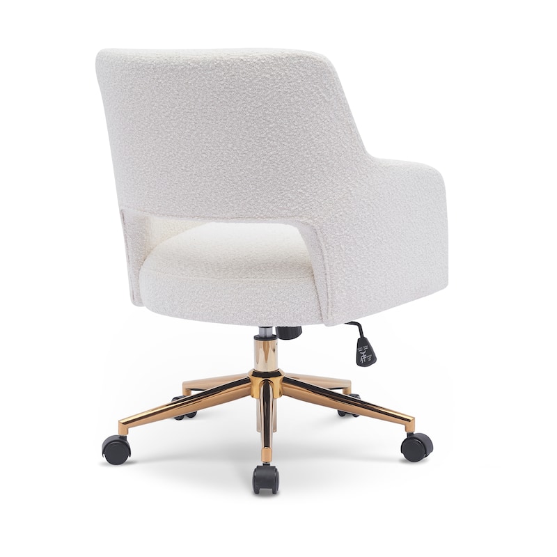 Boucle Upholstered Office/ Desk Chair - Swivel/ Adjustable Height
