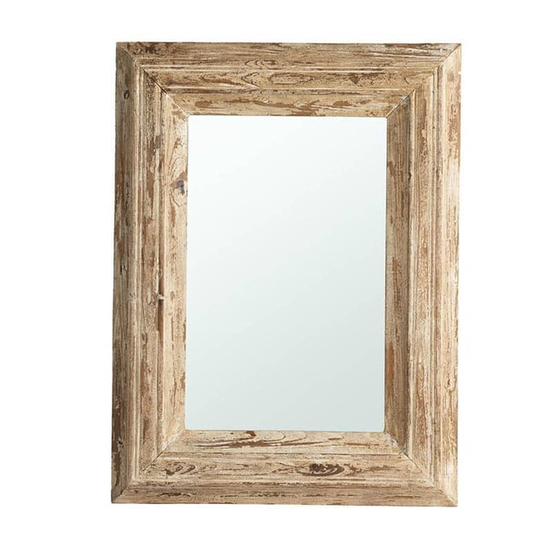 HomeRoots 39" Natural Distressed Wood Framed Accent Mirror - 29.7' X '39.4' X '2