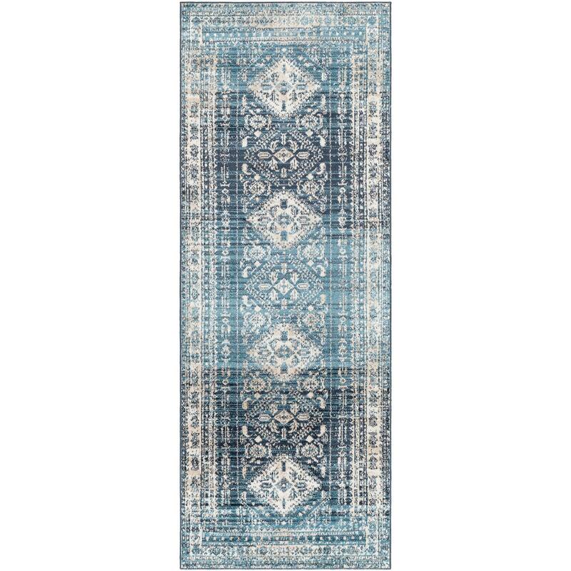 Livabliss Ambridge Machine Washable Traditional Diamond Area Rug
