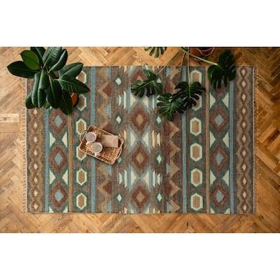 Alejandra Brown Handloomed Jute and Wool Blend Area Rug