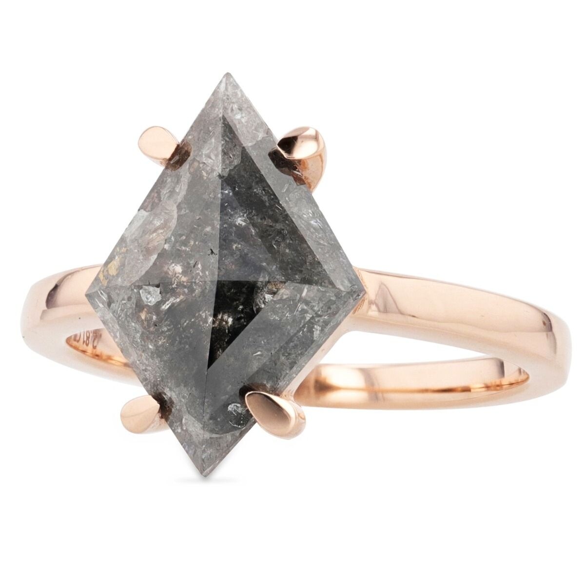 Shop 14k Rose Gold Lozenge Shaped Salt And Pepper Diamond Ring On Sale Overstock 30563970