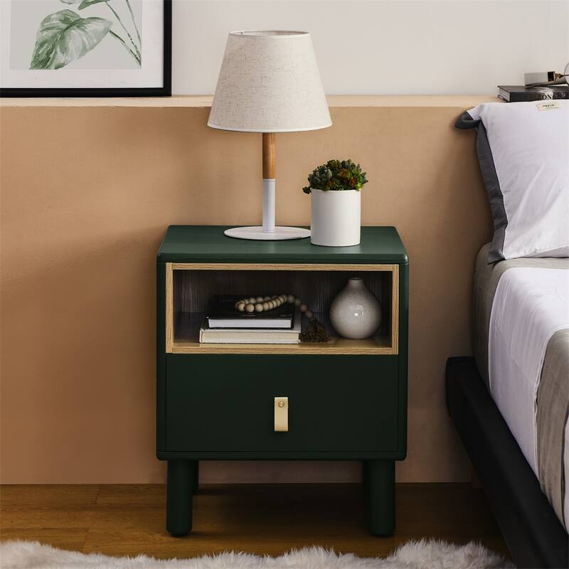 Modern Woode Bedside Table with Drawer and Legs