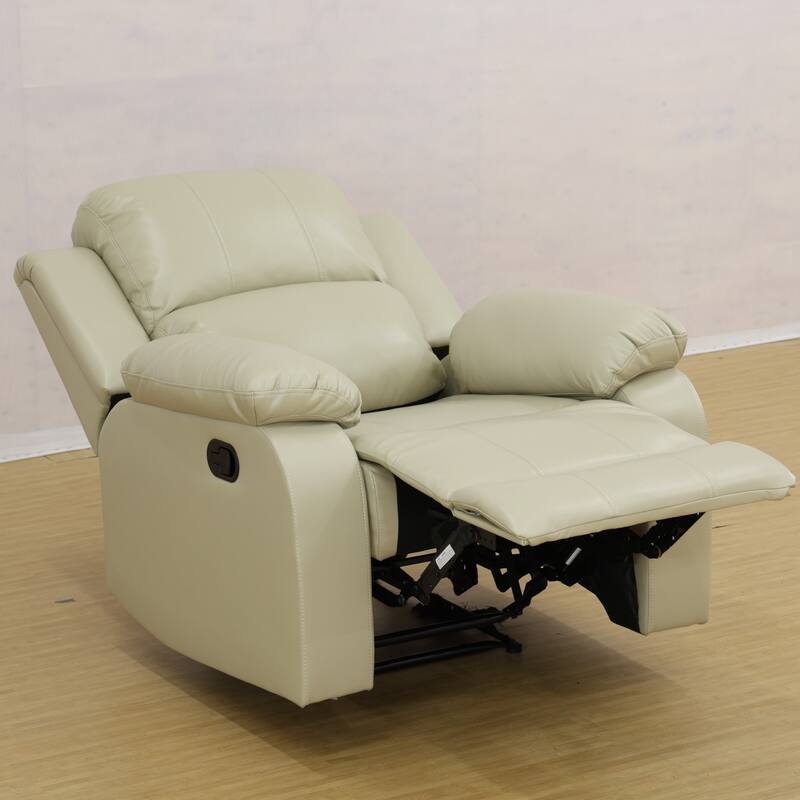 KISRAIS 38.5" Wide Faux Leather Manual Recliner Chair