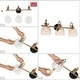 preview thumbnail 14 of 13, Elisie Modern Glam 3-light Bathroom Vanity Light Black Gold Sconce with Water Glass - L23" x W7.5" x H9"