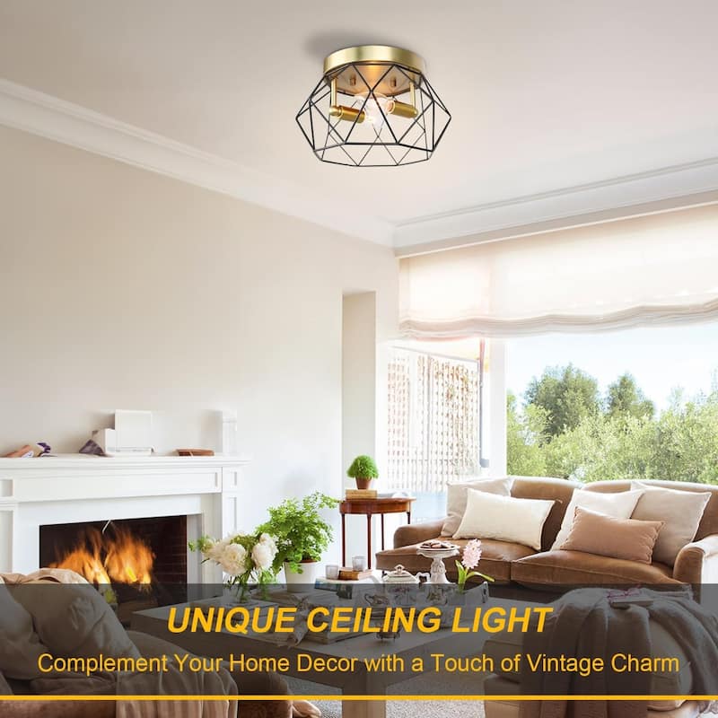 2-light fixture light black, gold ceiling light metal kitchen light