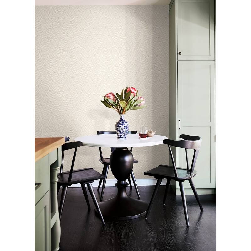 A-Street Prints Lainey Apricot Stitched Chevron Wallpaper