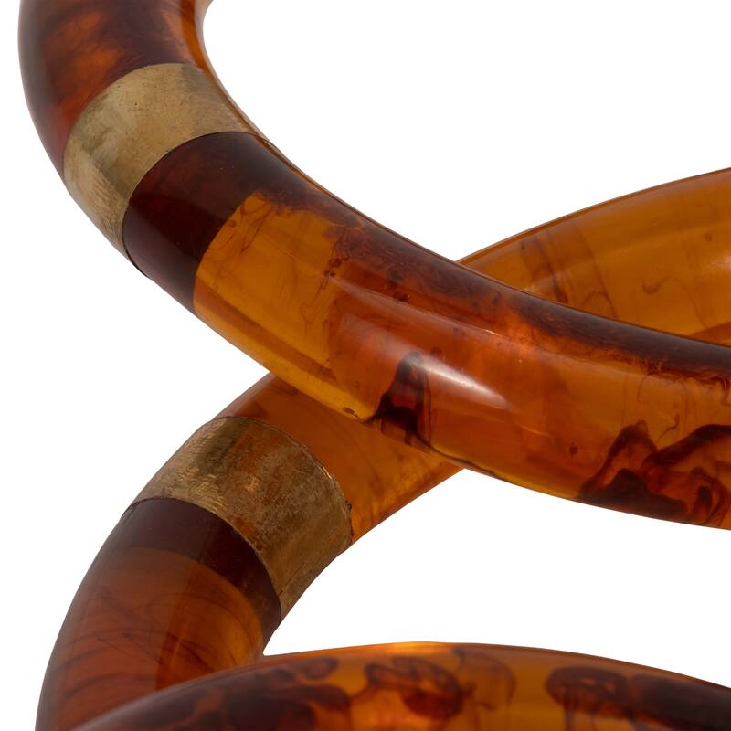 Sagebrook Home Resin 13" Round Tortoise Chain W Brass - 13" x 6" x 2"