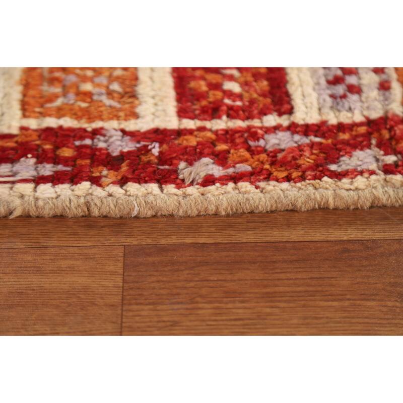 Hand Knotted Oriental 100% Wool Carpet Modern Tribal Beige & Ivories Moroccan Area Rug - 7' 10'' X 5' 9''