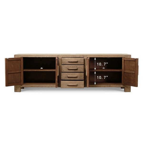 Approx. 94 Inches Wide Four Drawers Media Cabinet Weathered Gray