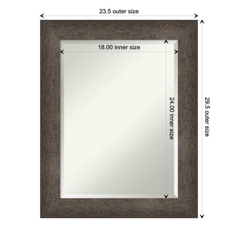 Dappled Beveled Wood Framed Wall Mirror - Dappled Light Bronze - Glass Size 18x24